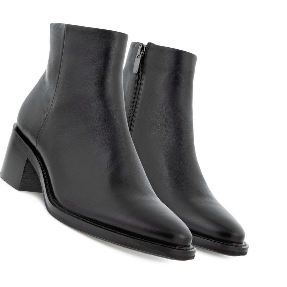 Női Ecco Shape 35 Sartorelle Ankle Mid Csizma Fekete | HU 29PJJ